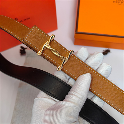 H**mes h torsade belt buckle & H**mes sur mer reversible empsom leather strap gold hardware strap 25mm brown/black