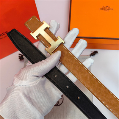 H**mes h belt buckle & reversible  epsom leather strap 25 mm gold hardware brown/black