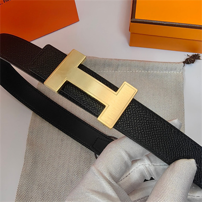 H**mes h belt buckle & reversible  epsom leather strap 25 mm gold hardware black