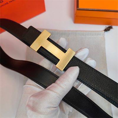 H**mes h belt buckle & reversible  epsom leather strap 25 mm gold hardware black
