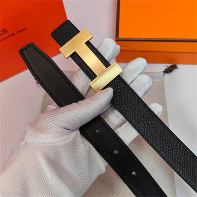H**mes h belt buckle & reversible  epsom leather strap 25 mm gold hardware black