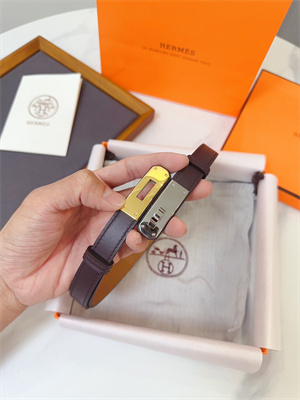 H**mes kelly 18 belt cowhide leather gold hardware burgundy/brown