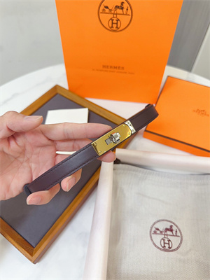 H**mes kelly 18 belt cowhide leather gold hardware burgundy/brown