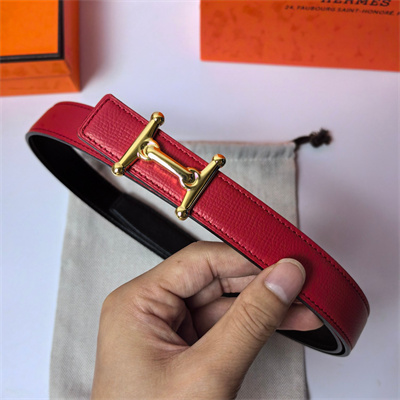 H**mes mors h belt buckle & reversible epsom leather gold hardware strap 25mm red/black