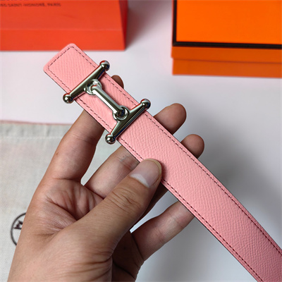 H**mes mors h belt buckle & reversible epsom leather silver hardware strap 25mm pink/etoupe