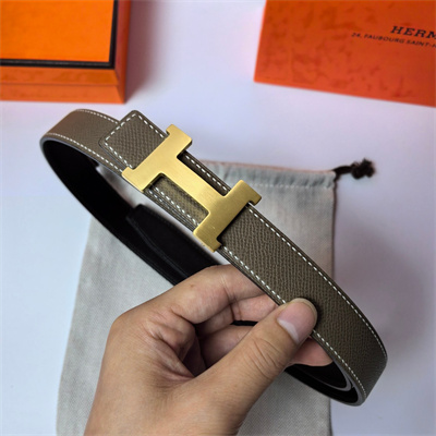 H**mes mini constance belt buckle & reversible epsom leather strap 25 mm gold hardware etoupe/black