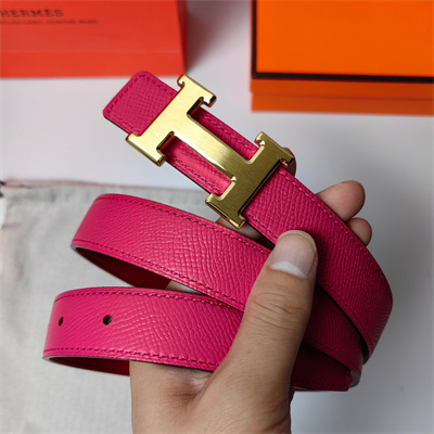 H**mes h belt buckle & reversible  epsom leather strap 25 mm gold hardware hot pink