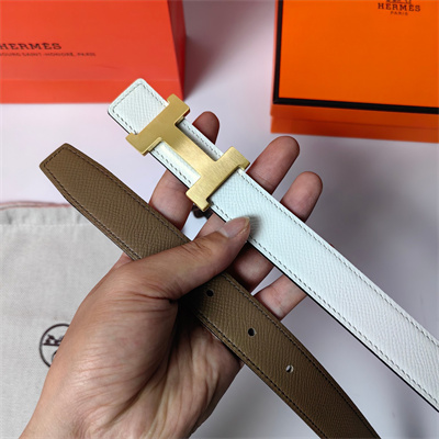 H**mes mini constance belt buckle & reversible epsom leather strap 25 mm gold hardware white/etoupe