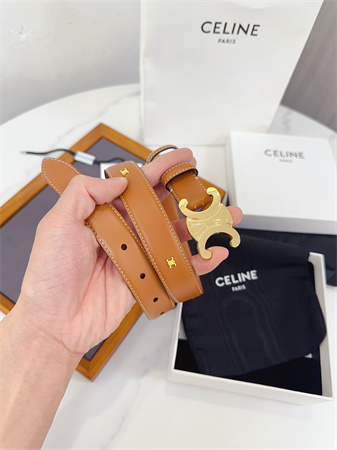 Ce**e triomphe belt 25mm calfskin gold tone metal brown