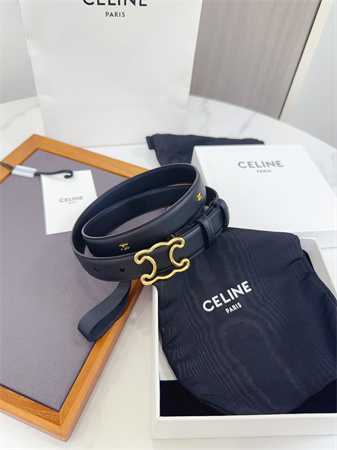 Ce**e triomphe belt 25mm calfskin gold tone metal black