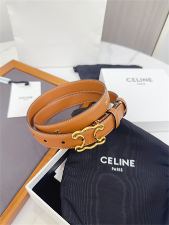Ce**e triomphe belt 25mm calfskin gold tone metal brown