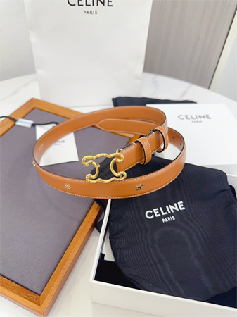 Ce**e triomphe belt 25mm calfskin gold tone metal brown