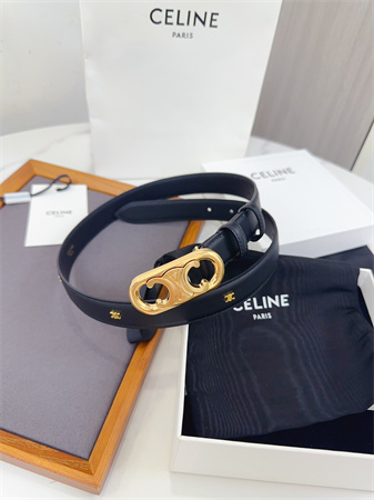 Ce**e triomphe belt 25mm calfskin gold tone metal black