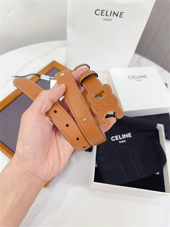 Ce**e triomphe belt 25mm calfskin gold tone metal brown