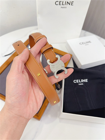 Ce**e triomphe belt 25mm calfskin silver tone buckle brown