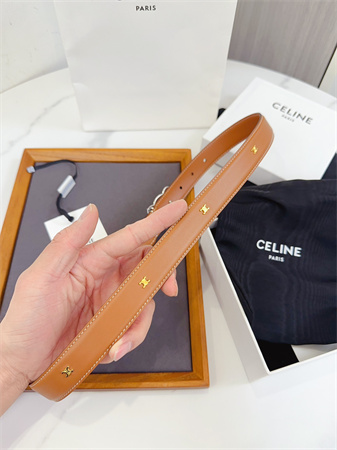 Ce**e triomphe belt 25mm calfskin silver tone buckle brown