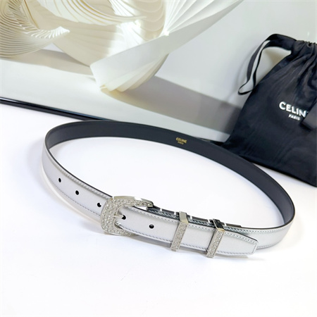 Ce**e belt 25mm calfskin in silver color