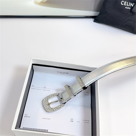 Ce**e belt 25mm calfskin in silver color