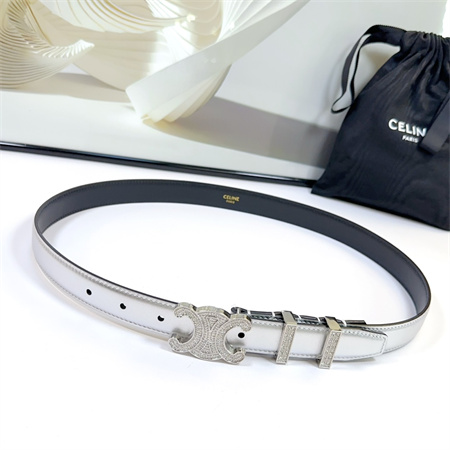 Ce**e triomphe belt 25mm calfskin in silver color