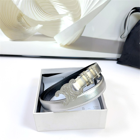 Ce**e triomphe belt 25mm calfskin in silver color