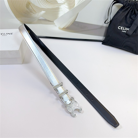 Ce**e triomphe belt 25mm calfskin in silver color