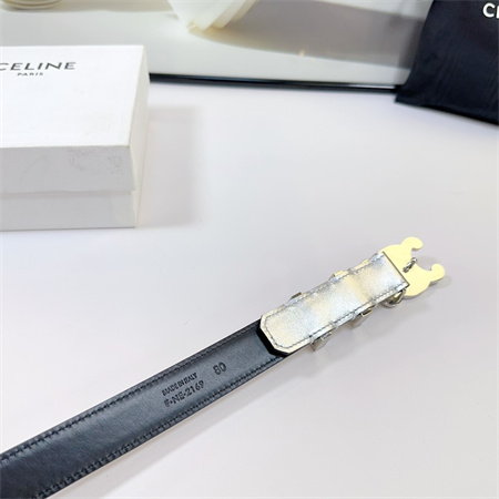 Ce**e triomphe belt 25mm calfskin in silver color