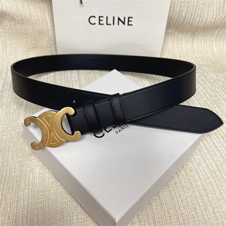 Ce**e men’s triomphe belt 35mm calfskin gold tone buckle black