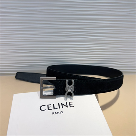 Ce**e teen triomphe belt 30mm suded silver tone buckle black