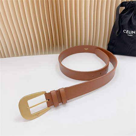 Ce**e belt 35mm calfskin gold tone buckle brown