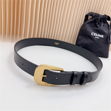 Ce**e belt 35mm calfskin gold tone buckle black