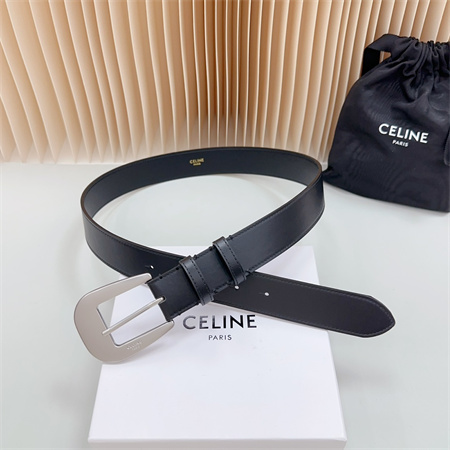 Ce**e belt 35mm calfskin silver tone buckle black