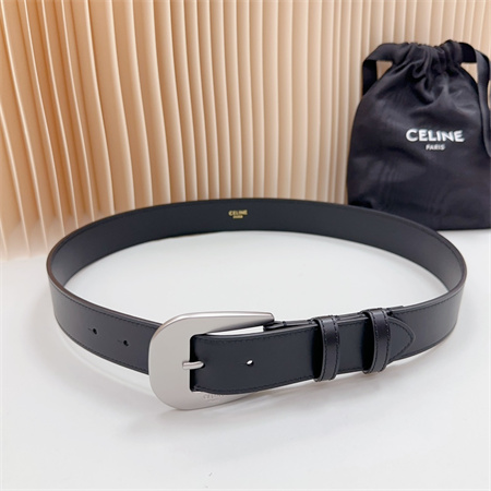 Ce**e belt 35mm calfskin silver tone buckle black