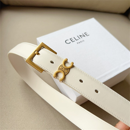Ce**e teen triomphe belt 30mm calfskin gold tone buckle white