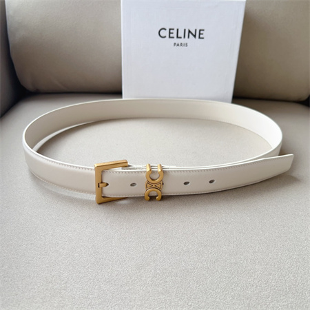 Ce**e teen triomphe belt 30mm calfskin gold tone buckle white
