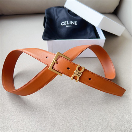 Ce**e teen triomphe belt 30mm calfskin gold tone buckle brown
