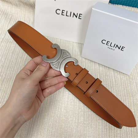 Ce**e triomphe belt 25mm in calfskin silver tone buckle brown