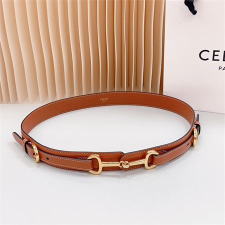Ce**e belt 30mm in calfskin gold tone buckle brown