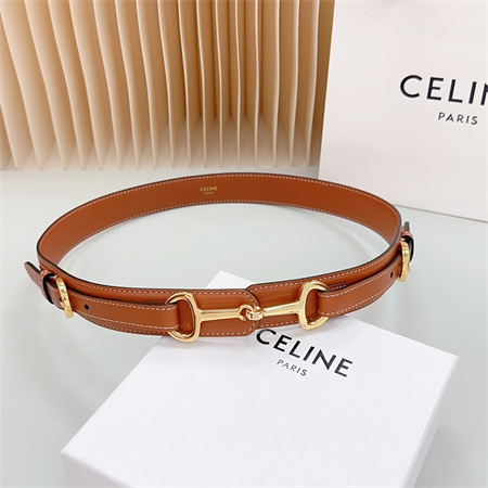 Ce**e belt 30mm in calfskin gold tone buckle brown