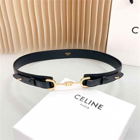 Ce**e belt 30mm in calfskin gold tone buckle black