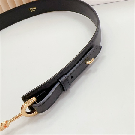 Ce**e belt 30mm in calfskin gold tone buckle black