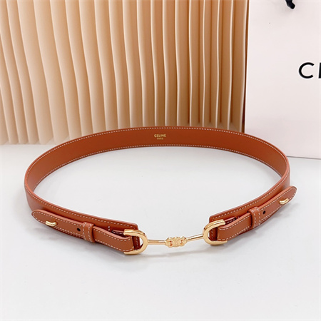 Ce**e belt 30mm in calfskin gold tone buckle brown