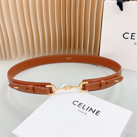 Ce**e belt 30mm in calfskin gold tone buckle brown
