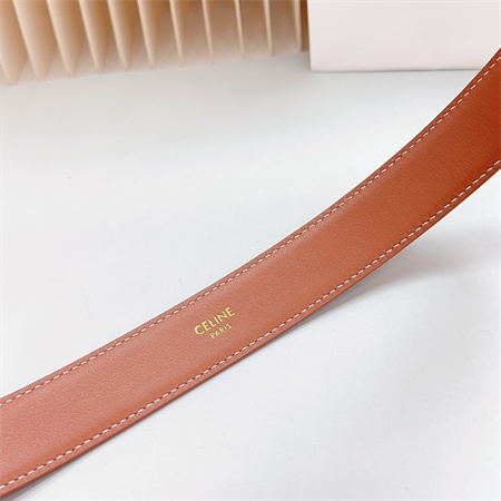 Ce**e belt 30mm in calfskin gold tone buckle brown