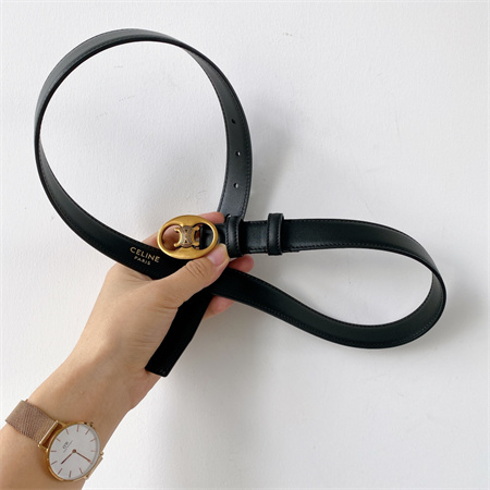 Ce**e triomphe belt 25mm in calfskin gold tone buckle black