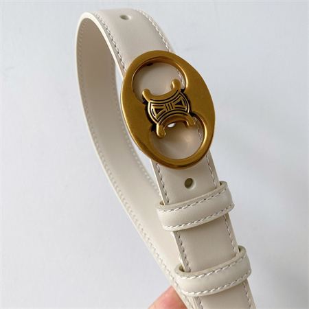 Ce**e triomphe belt 25mm in calfskin gold tone buckle white