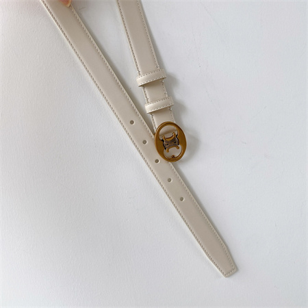 Ce**e triomphe belt 25mm in calfskin gold tone buckle white