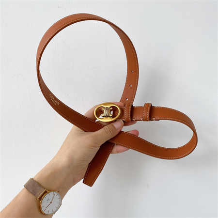 Ce**e triomphe belt 25mm in calfskin gold tone buckle brown