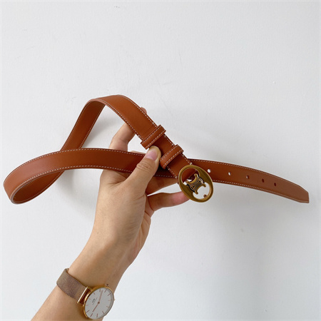 Ce**e triomphe belt 25mm in calfskin gold tone buckle brown