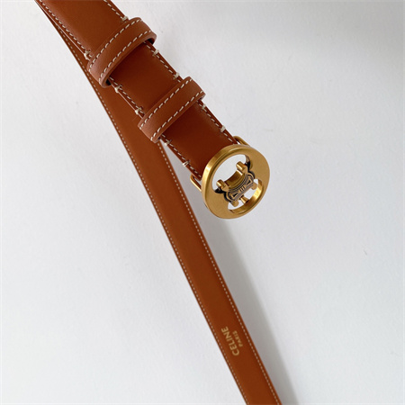 Ce**e triomphe belt 25mm in calfskin gold tone buckle brown