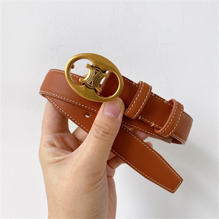Ce**e triomphe belt 25mm in calfskin gold tone buckle brown